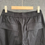 Black Leather Drawstring Straight - Men's