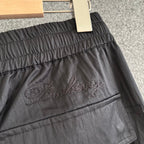 Black Leather Drawstring Straight - Men's