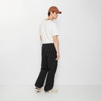 Black Leather Drawstring Straight - Men's