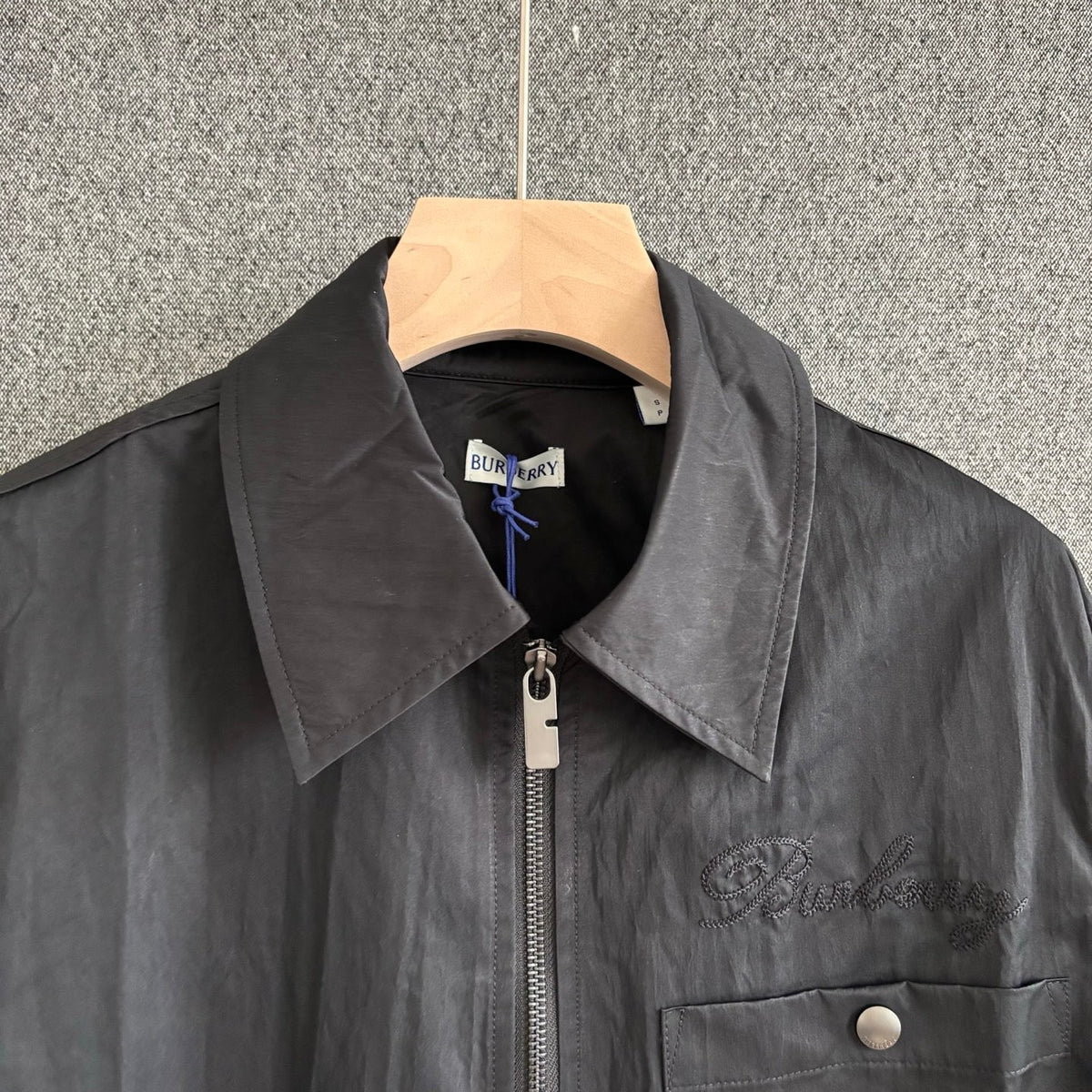 Black Leather Plain Shirt Jacket - Men's