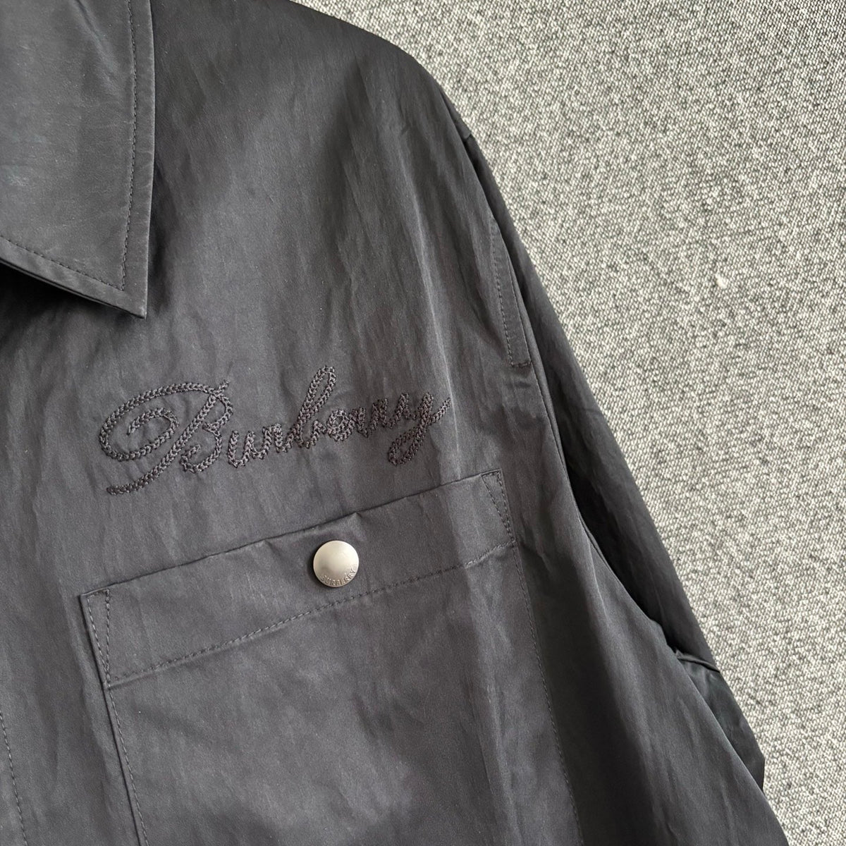 Black Leather Plain Shirt Jacket - Men's