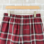 Navy Cotton Check Drawstring - Men's