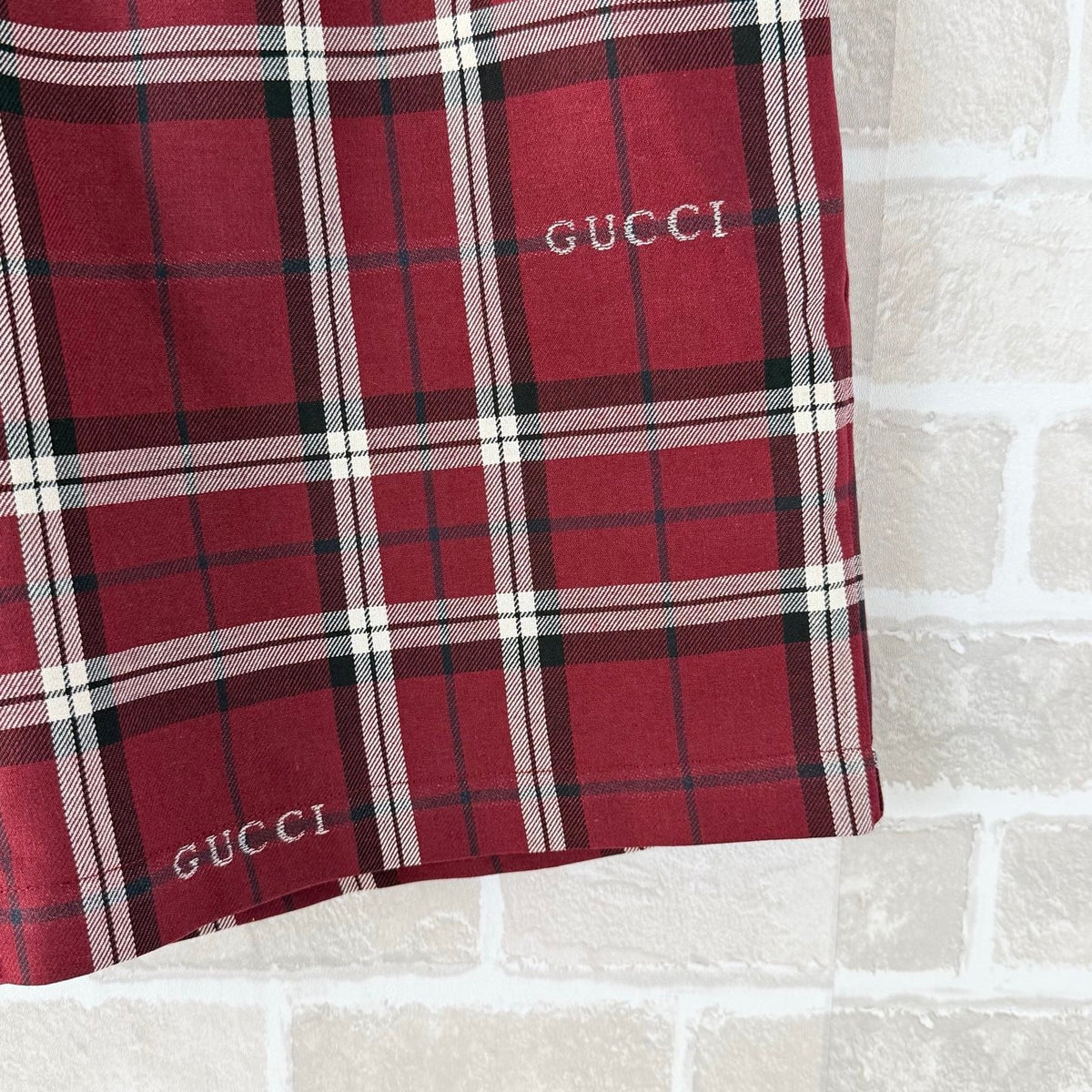 Navy Cotton Check Drawstring - Men's