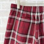 Navy Cotton Check Drawstring - Men's