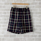 Navy Cotton Check Drawstring - Men's
