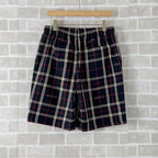 Navy Cotton Check Drawstring - Men's