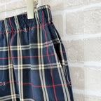 Navy Cotton Check Drawstring - Men's