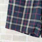 Navy Cotton Check Drawstring - Men's