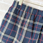 Navy Cotton Check Drawstring - Men's