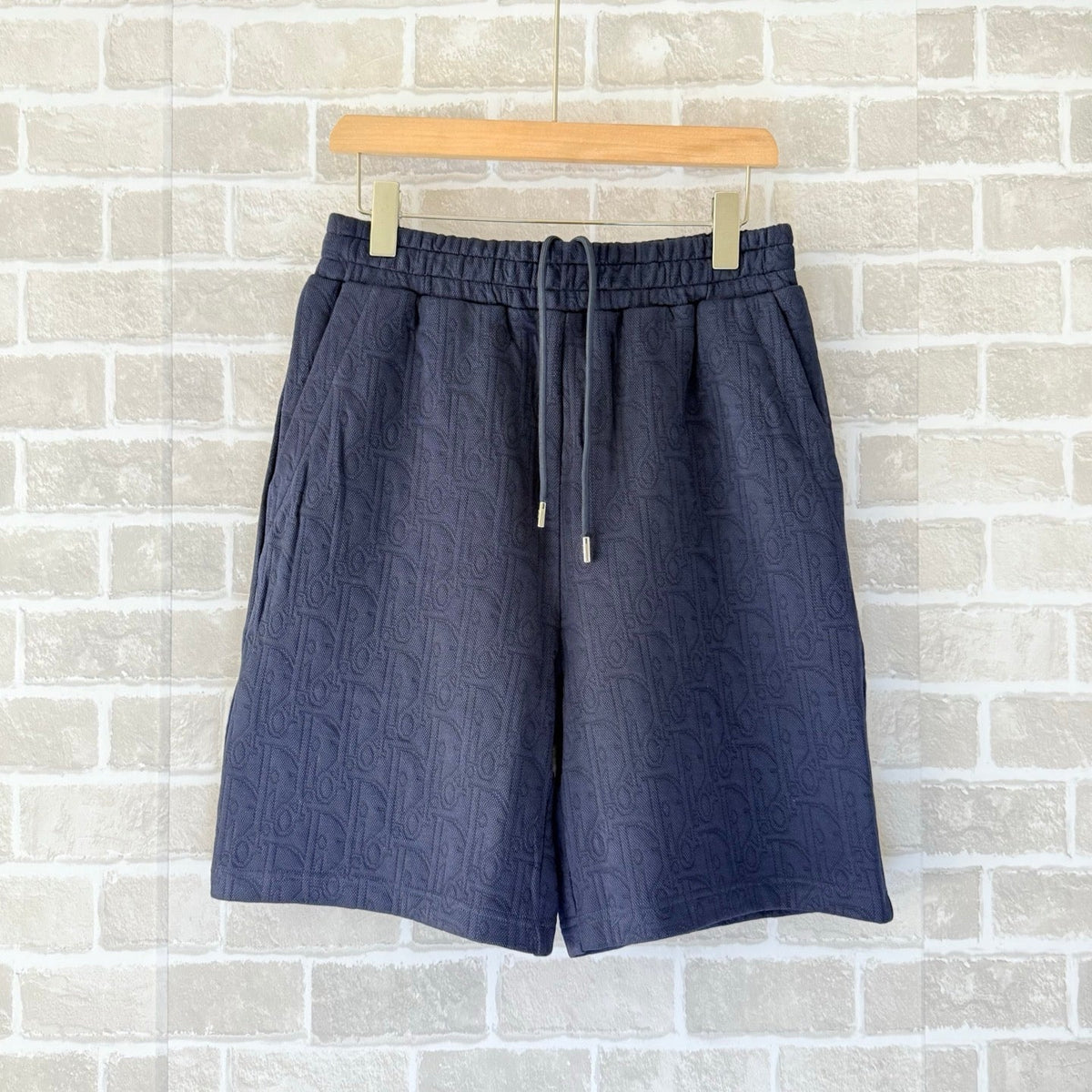 Navy Cotton Textured Drawstring - Men's