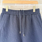 Navy Cotton Textured Drawstring - Men's