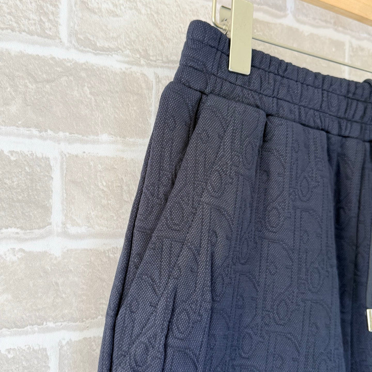 Navy Cotton Textured Drawstring - Men's