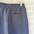 Navy Cotton Textured Drawstring - Men's