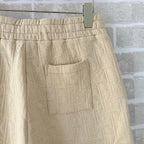 Navy Cotton Textured Drawstring - Men's