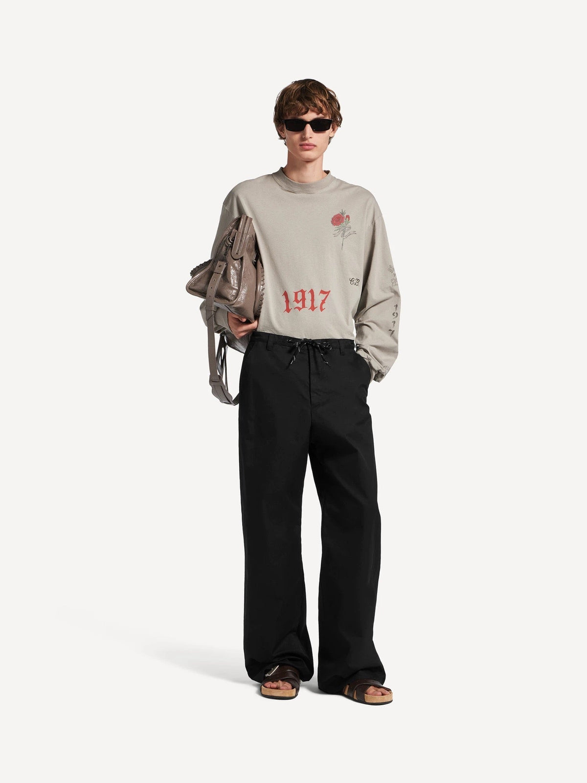 Brown Leather Plain Straight - Men's