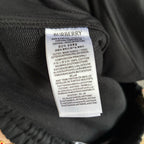 Black Cotton Check Panel Drawstring - Men's
