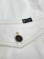 White Denim Cord Collar Trucker - Men's