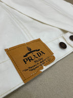 White Denim Cord Collar Trucker - Men's