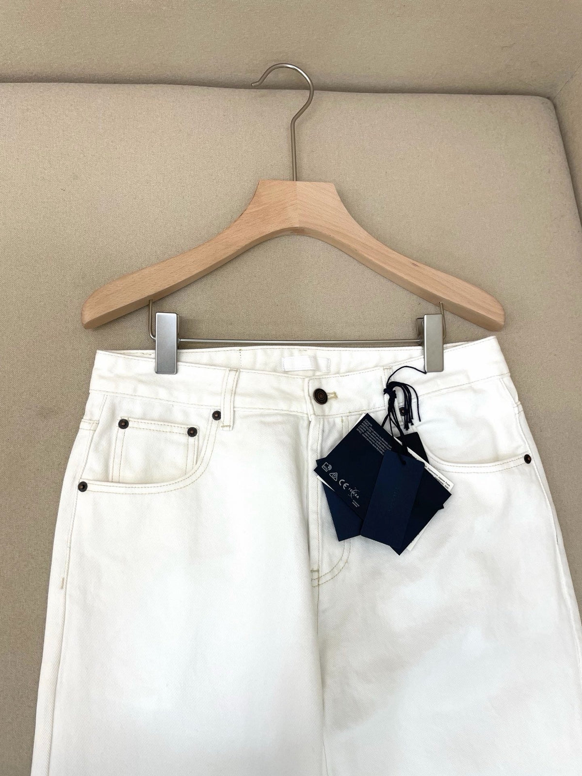 White Denim Plain Straight - Women's