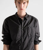 Black Nylon Plain Shirt Jacket - Men's