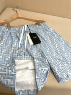 Blue Nylon Monogram Print Swim - Men's