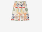 White Nylon Graphic Print Swim - Men's