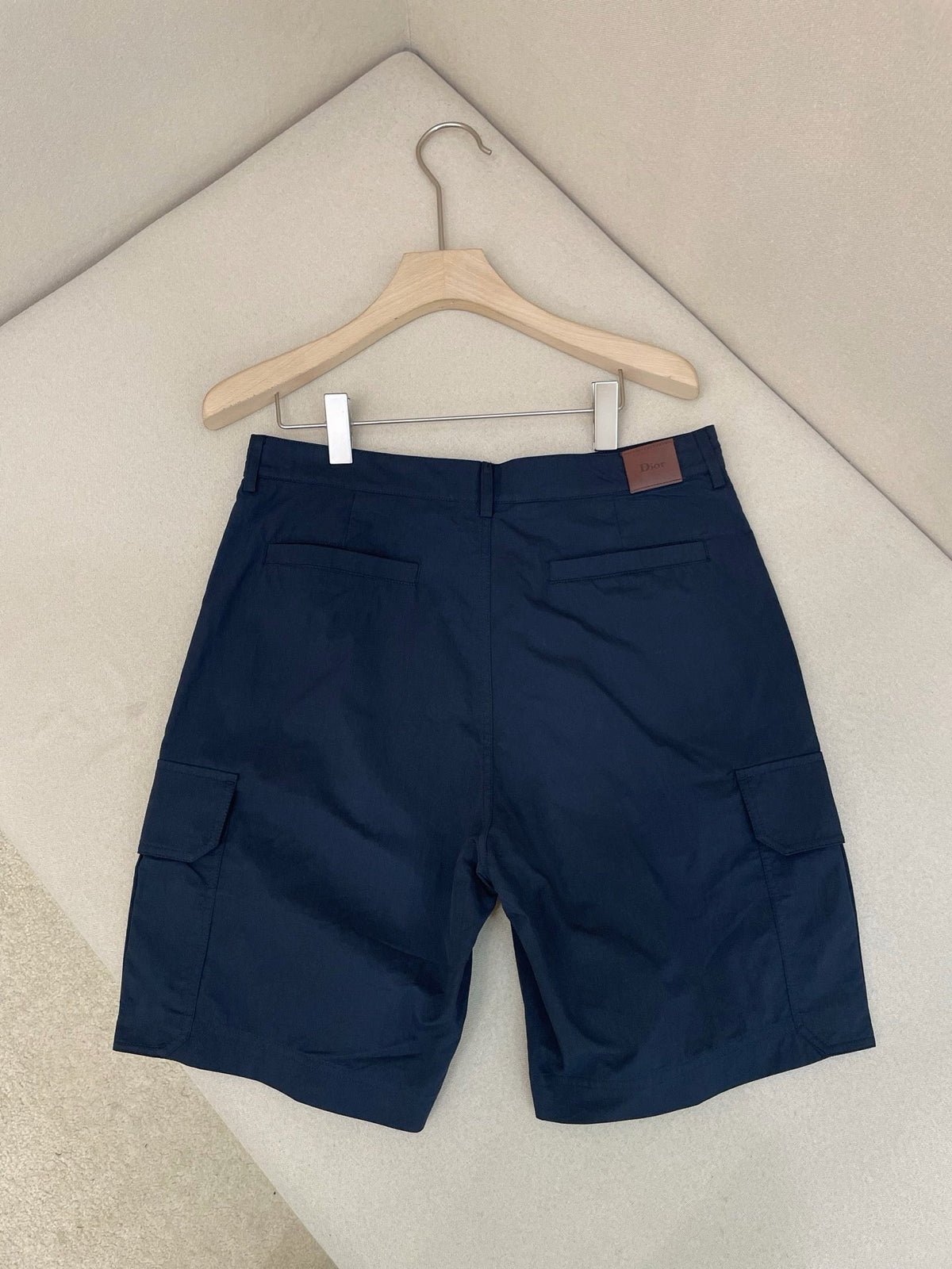 Navy Cotton Plain Cargo - Men's