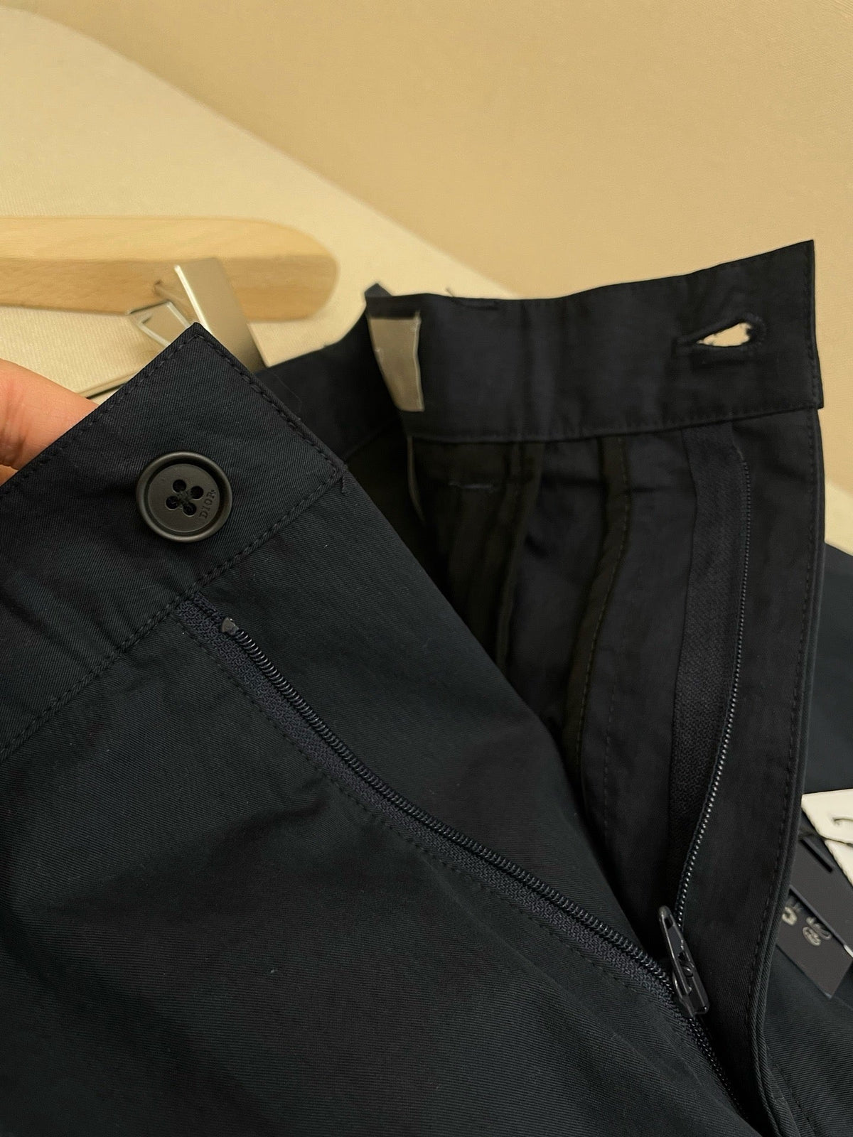 Navy Cotton Plain Cargo - Men's
