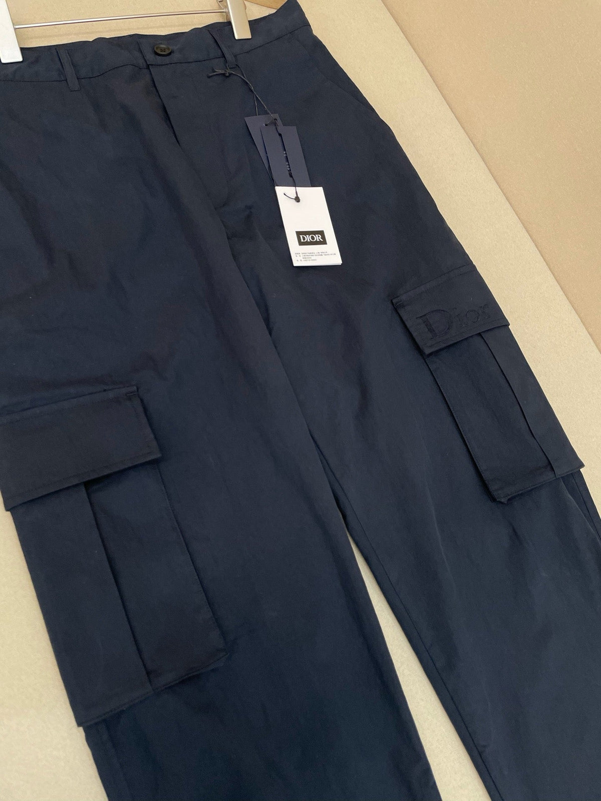 Navy Cotton Plain Cargo - Men's