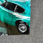 Green Nylon Car Print Swim - Men's