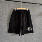 Black Cotton Embroidered Drawstring - Men's