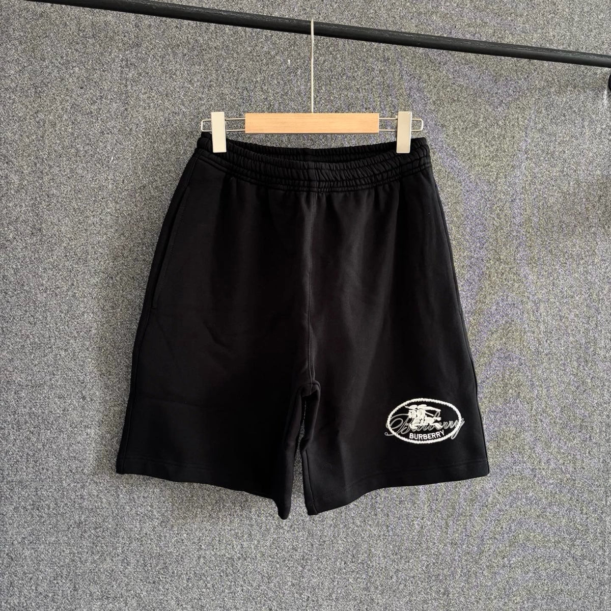 Black Cotton Embroidered Drawstring - Men's