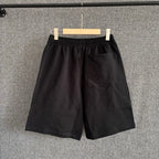 Black Cotton Embroidered Drawstring - Men's