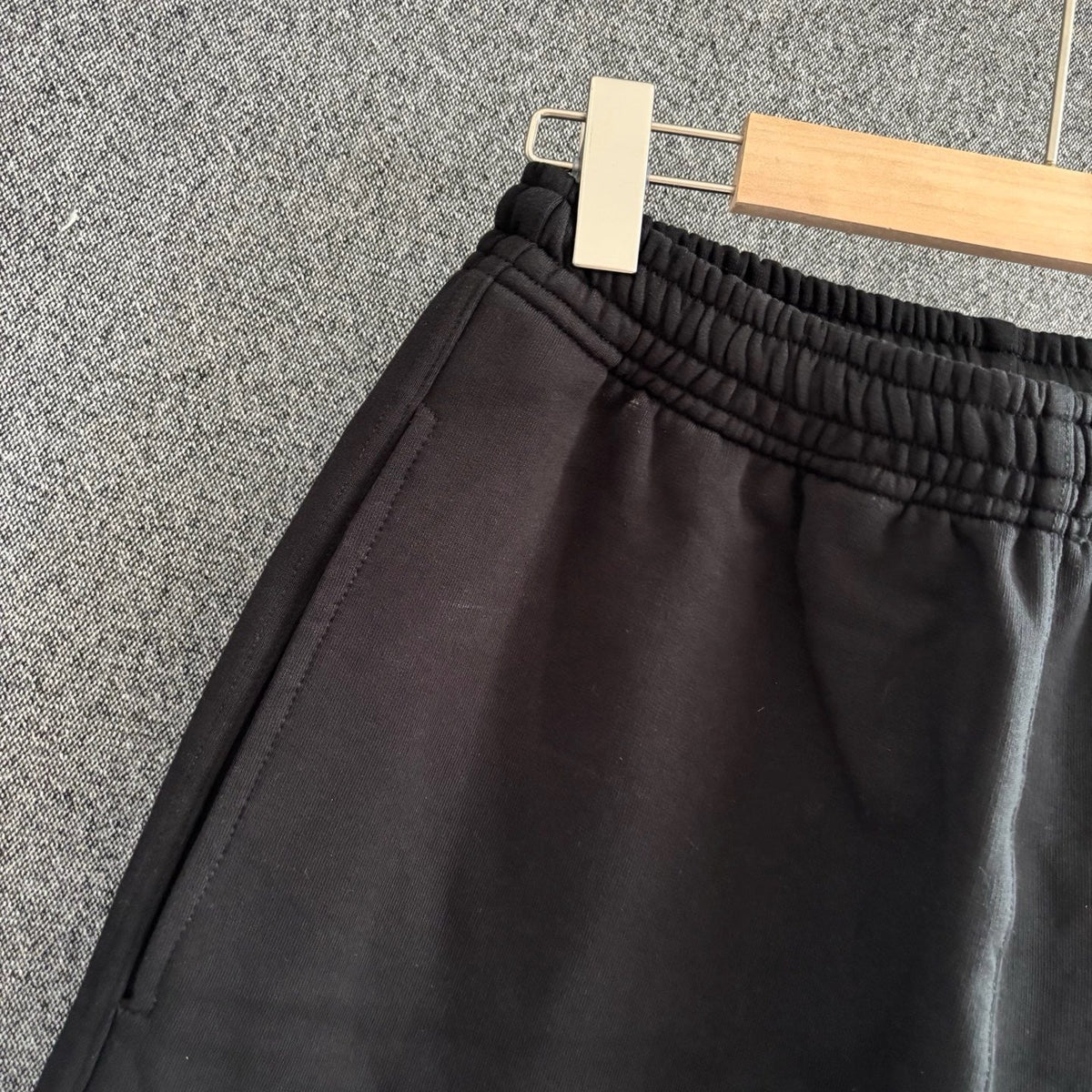 Black Cotton Embroidered Drawstring - Men's