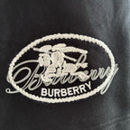 Black Cotton Embroidered Drawstring - Men's