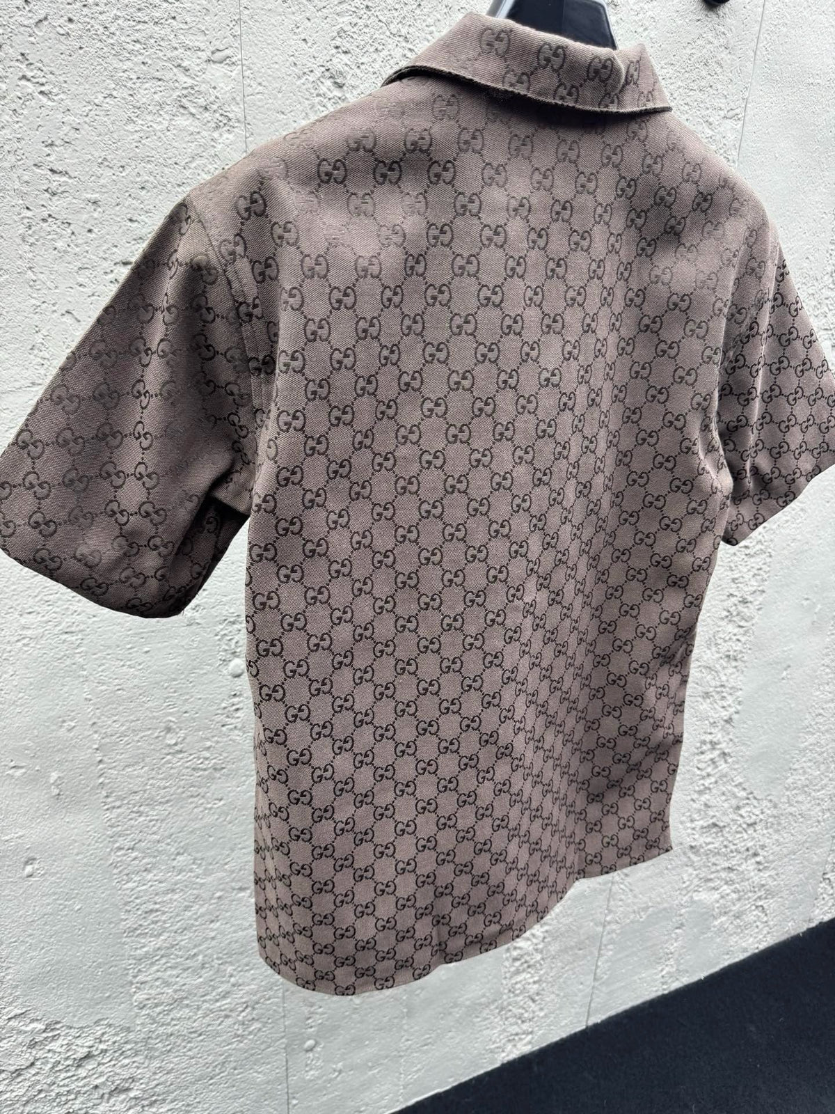 Brown Silk Monogram Short-Sleeve - Men's