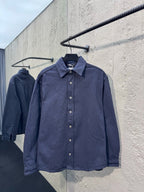 Navy Cotton Twin Pocket Long-Sleeve - Men's