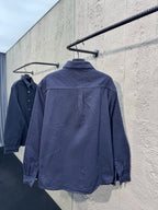 Navy Cotton Twin Pocket Long-Sleeve - Men's