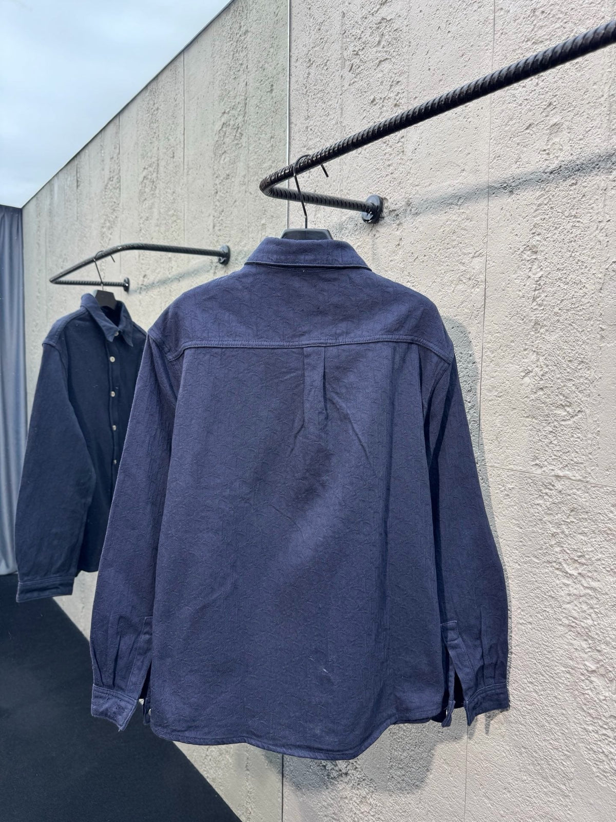 Navy Cotton Twin Pocket Long-Sleeve - Men's