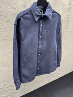 Navy Cotton Twin Pocket Long-Sleeve - Men's