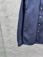 Navy Cotton Twin Pocket Long-Sleeve - Men's