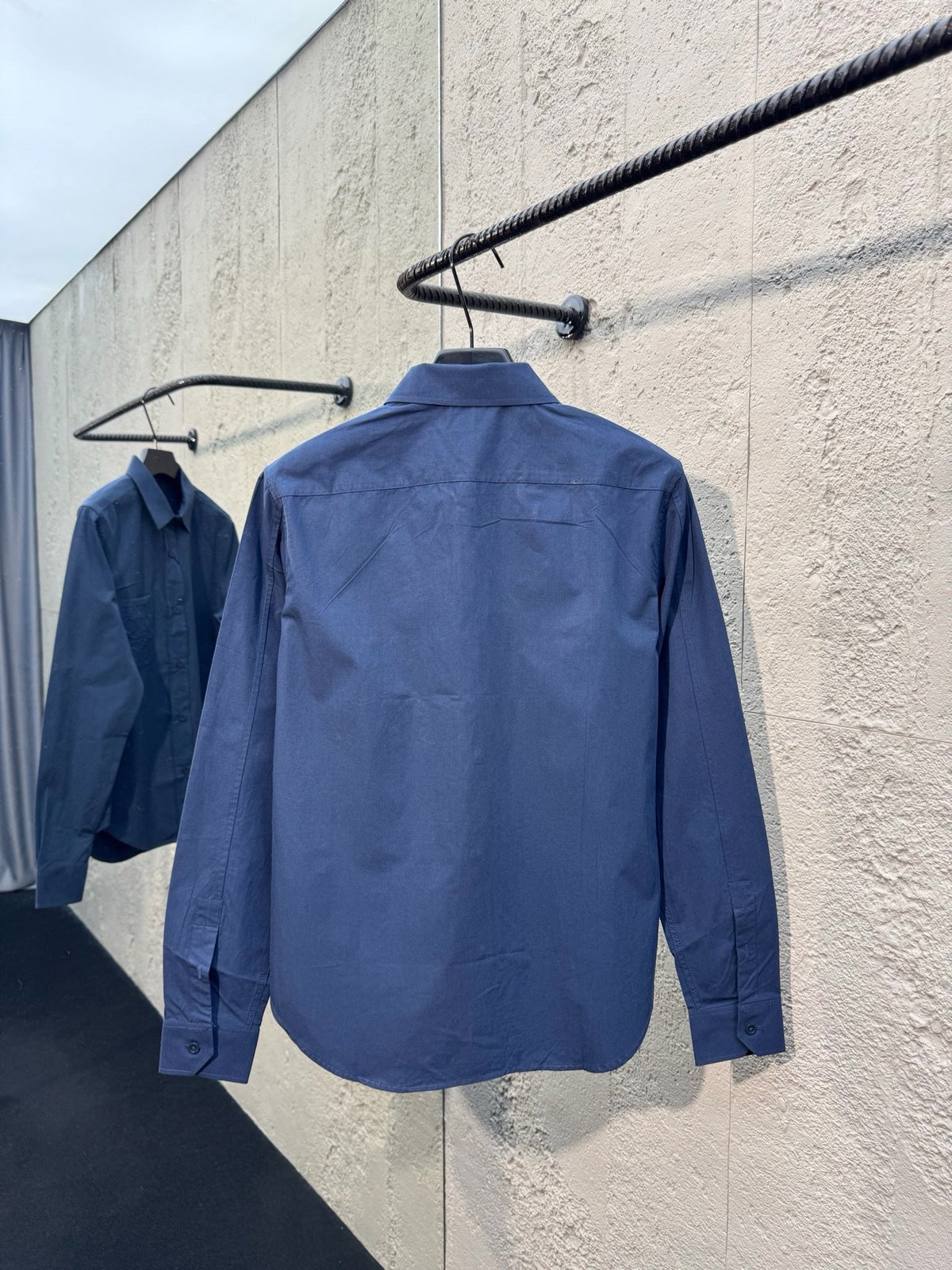 Blue Cotton Pocket Long-Sleeve - Men's
