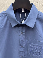 Blue Cotton Pocket Long-Sleeve - Men's
