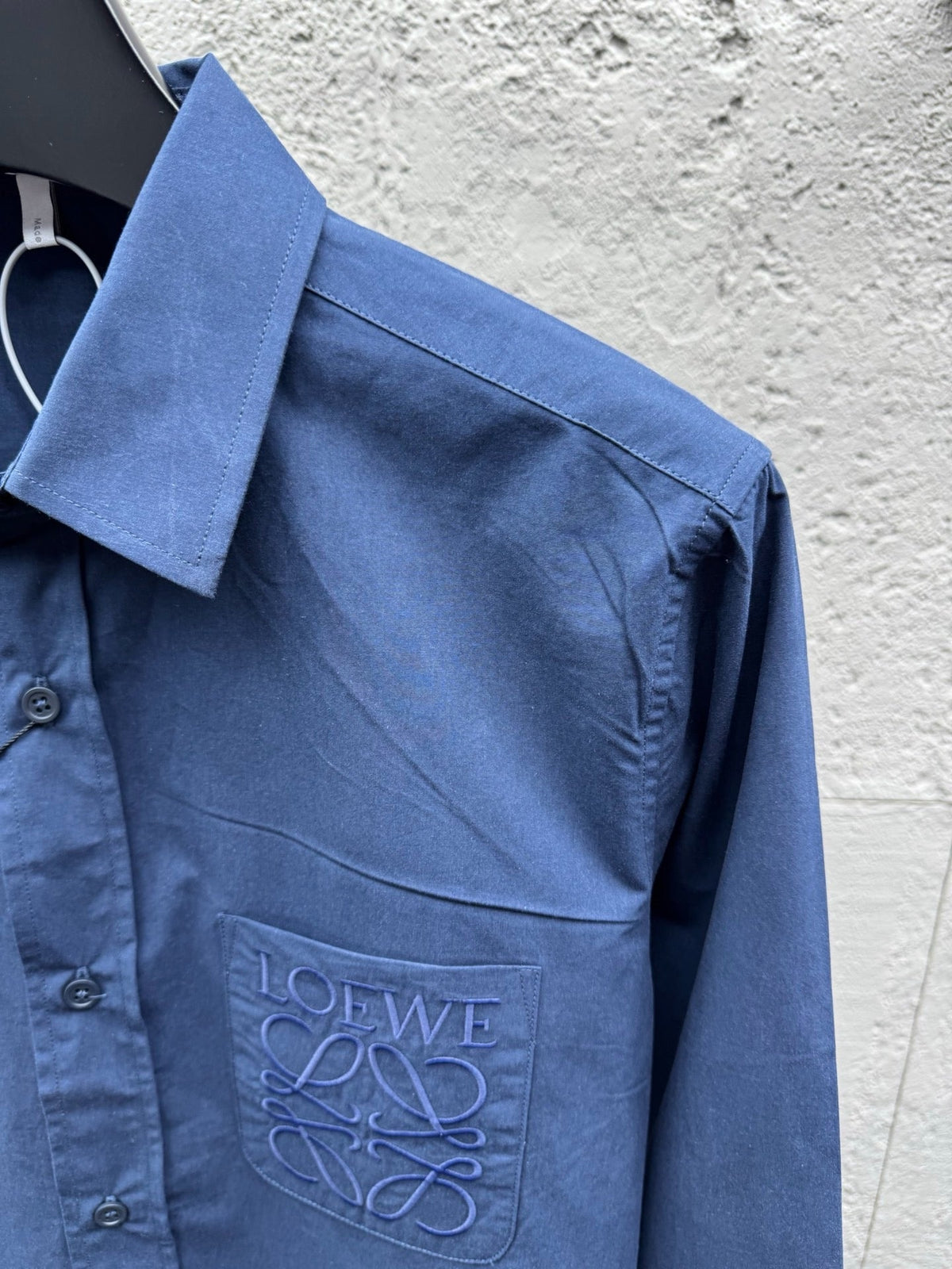 Blue Cotton Pocket Long-Sleeve - Men's
