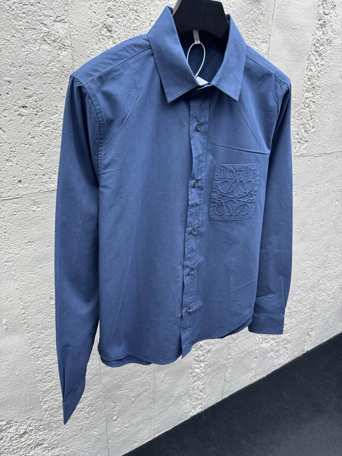 Blue Cotton Pocket Long-Sleeve - Men's