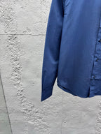 Blue Cotton Pocket Long-Sleeve - Men's