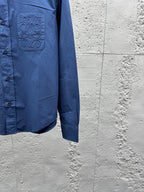 Blue Cotton Pocket Long-Sleeve - Men's
