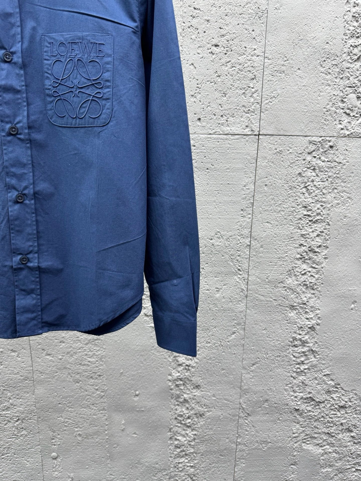 Blue Cotton Pocket Long-Sleeve - Men's