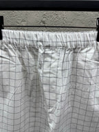 White Cotton Check Drawstring - Men's