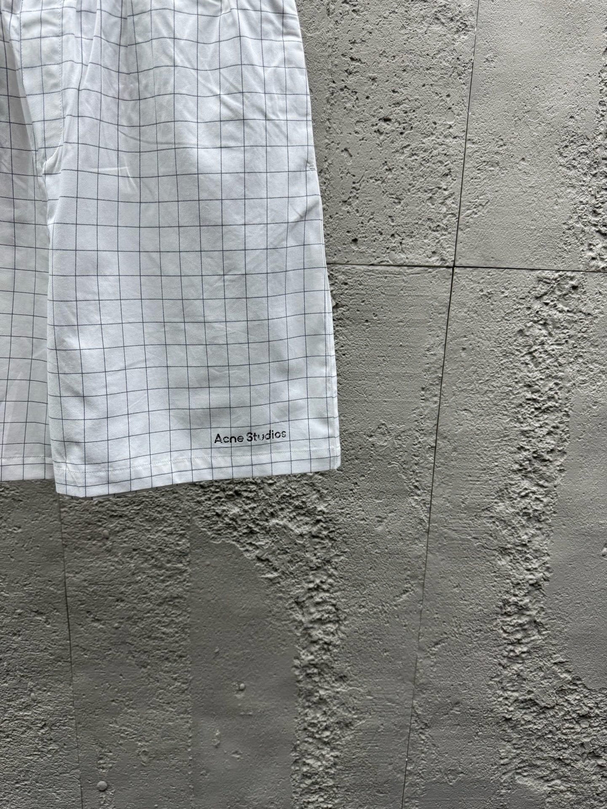 White Cotton Check Drawstring - Men's